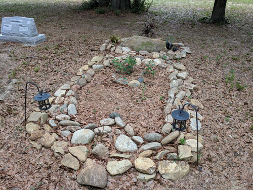 natural stone headstone burial